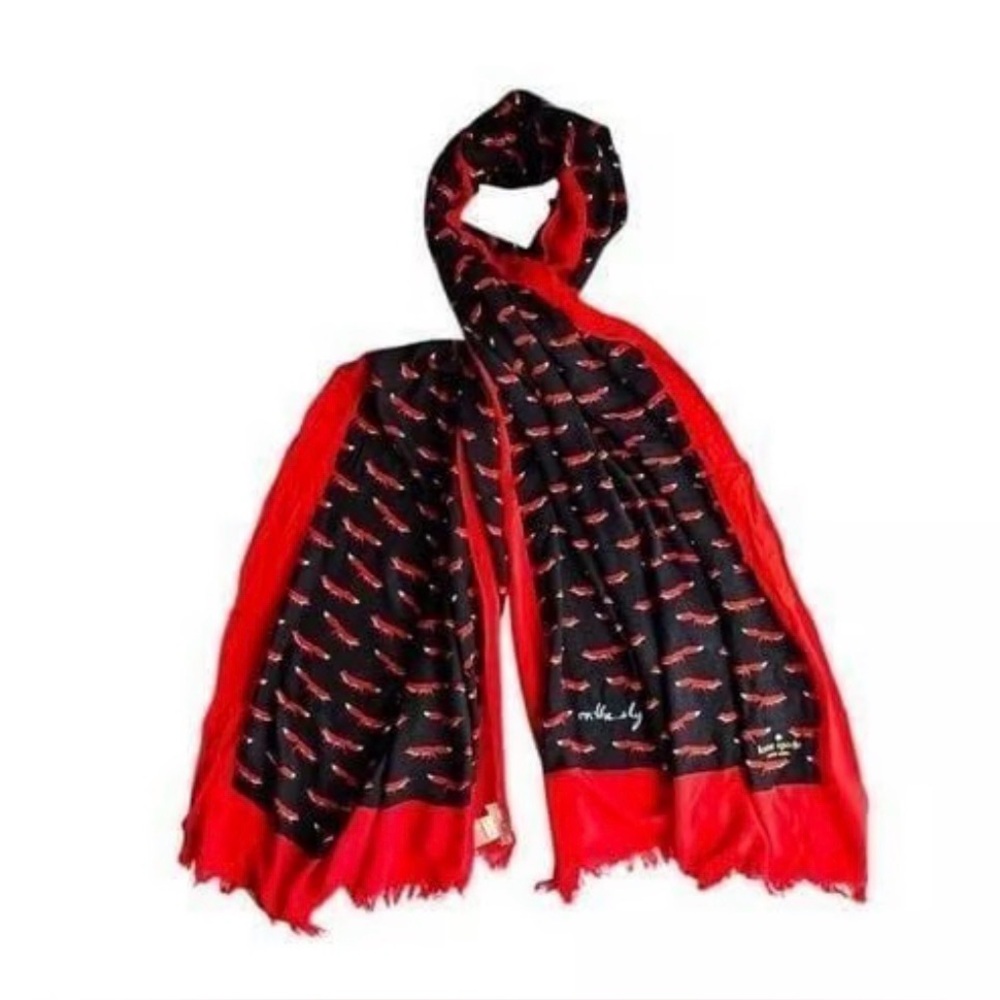Kate Spade Red and Black Scarf